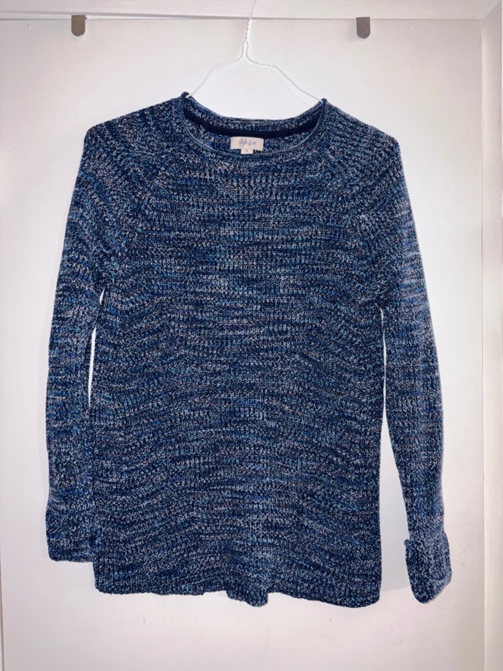 Style & Co Blue Marled Knit Sweater